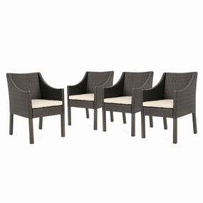 Outdoor Wicker Dining Chairs with Water Resistant Cushions (Set of 4) - NH958303 chandelier, pendant light