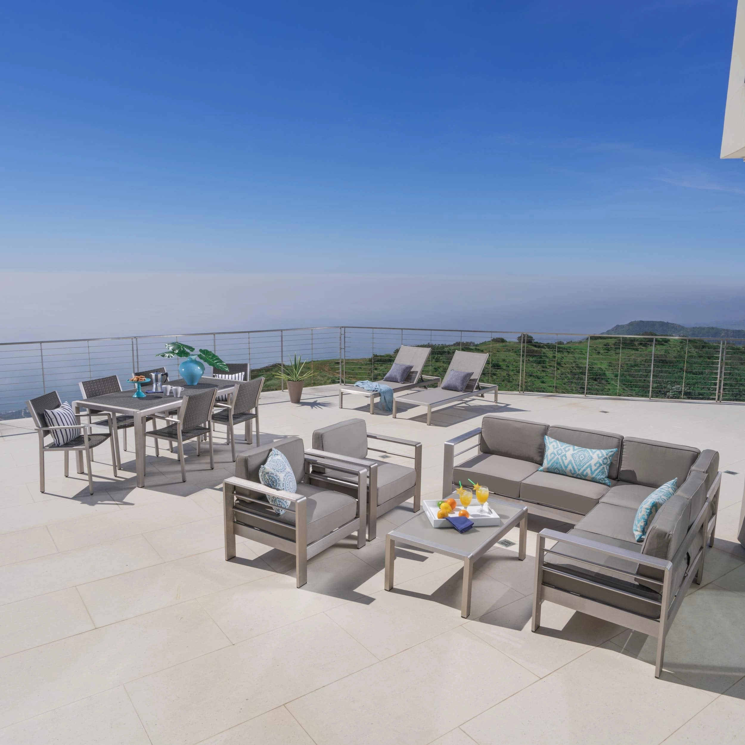 Outdoor Wicker Dining Set w/ Sofa Set, Club Chairs, & Lounges - NH284003 cushion cover, soft furnishing