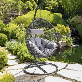 Outdoor Wicker Hanging Teardrop / Egg Chair - NH221203 chandelier, pendant light