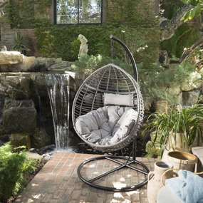 Outdoor Wicker Hanging Teardrop / Egg Chair - NH421203 chandelier, pendant light