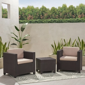 Outdoor Wicker Print 2 Seater Chat Set with Side Table - NH361113 clothes rack, garment rack