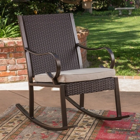 Outdoor Wicker Rocking Chair with Cushion - NH443403 chandelier, pendant light