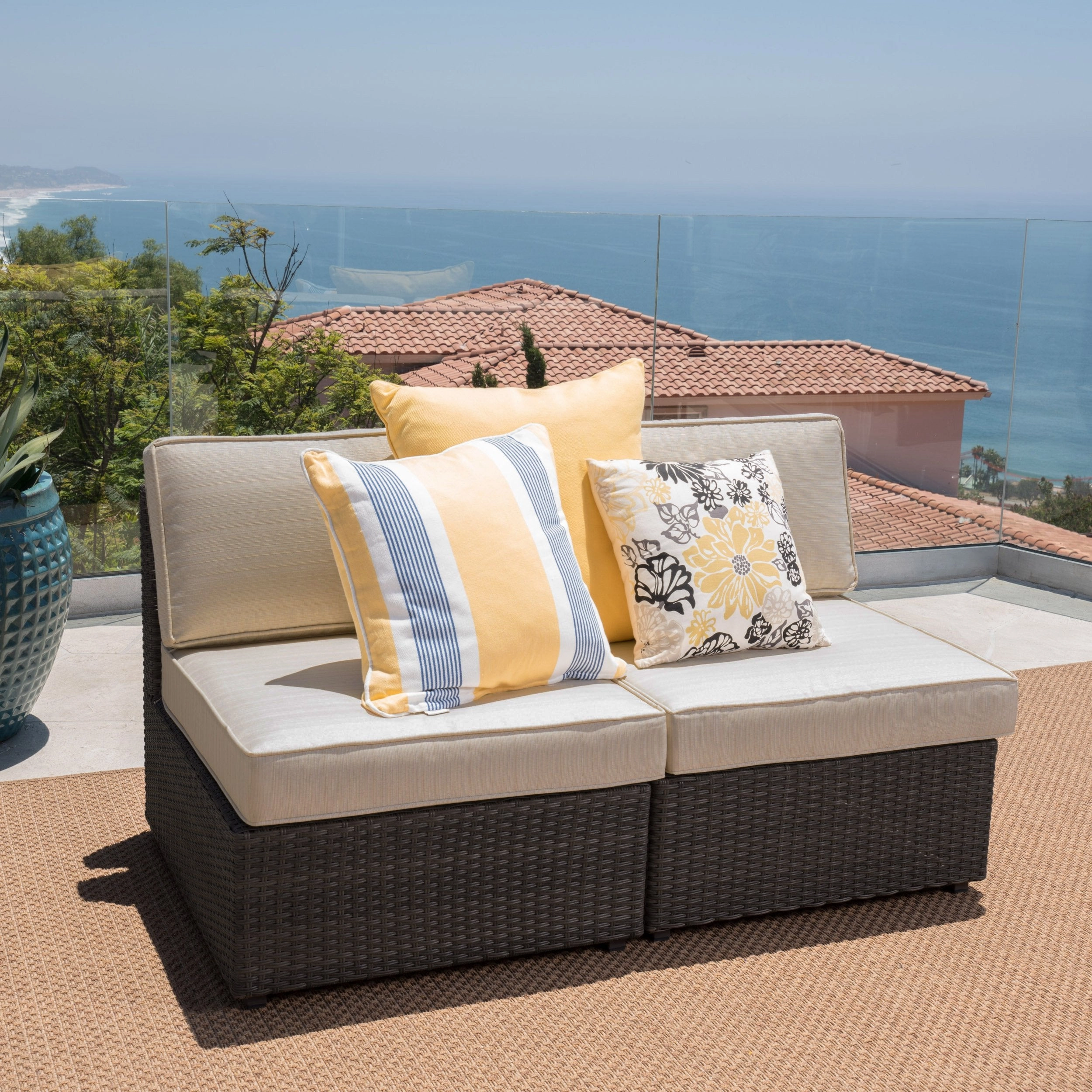 Outdoor Wicker Sectional Sofa Seat w/ Cushions (set of 2) - NH340103 serving bowl, serving dish