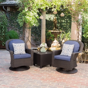 Outdoor Wicker Swivel Club Chairs and Side Table Chat Set - NH271203 clothes rack, garment rack