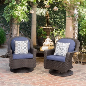 Outdoor Wicker Swivel Club Chairs with Water Resistant Cushion - NH861203 chandelier, pendant light