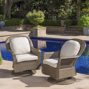 Outdoor Wicker Swivel Club Chairs with Water Resistant Cushions - NH961203 chandelier, pendant light