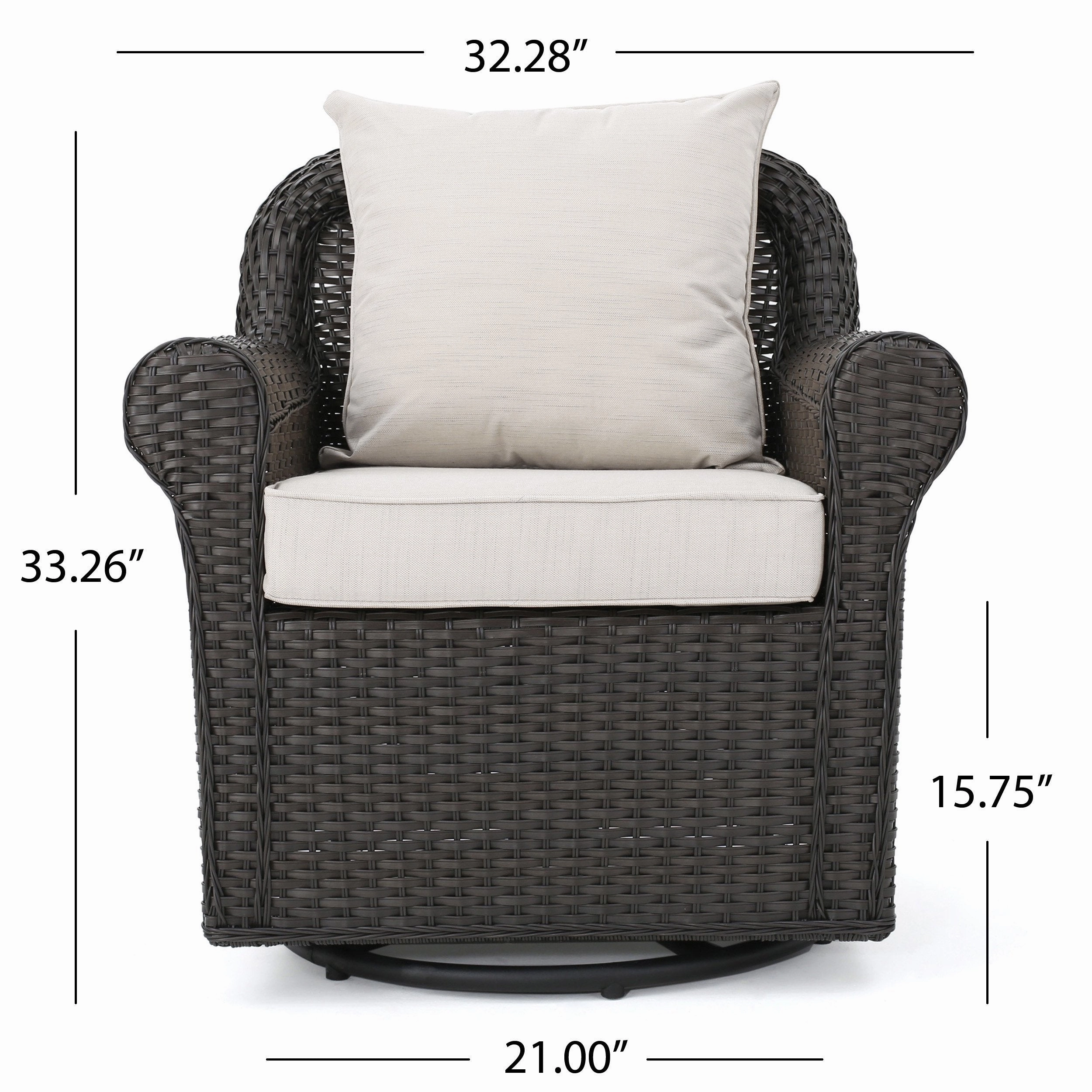Outdoor Wicker Swivel Rocking Chair w/Water Resistant Cushions - NH442003