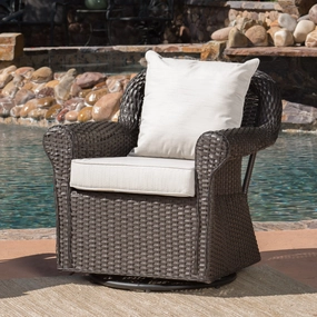 Outdoor Wicker Swivel Rocking Chair w/Water Resistant Cushions - NH442003 chandelier, pendant light