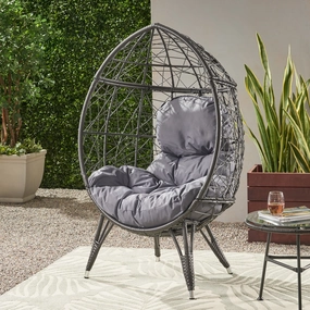 Outdoor Wicker Teardrop Chair with Cushion - NH023113 chandelier, pendant light