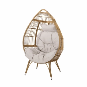 Outdoor Wicker Teardrop Chair with Cushion - NH521313 chandelier, pendant light