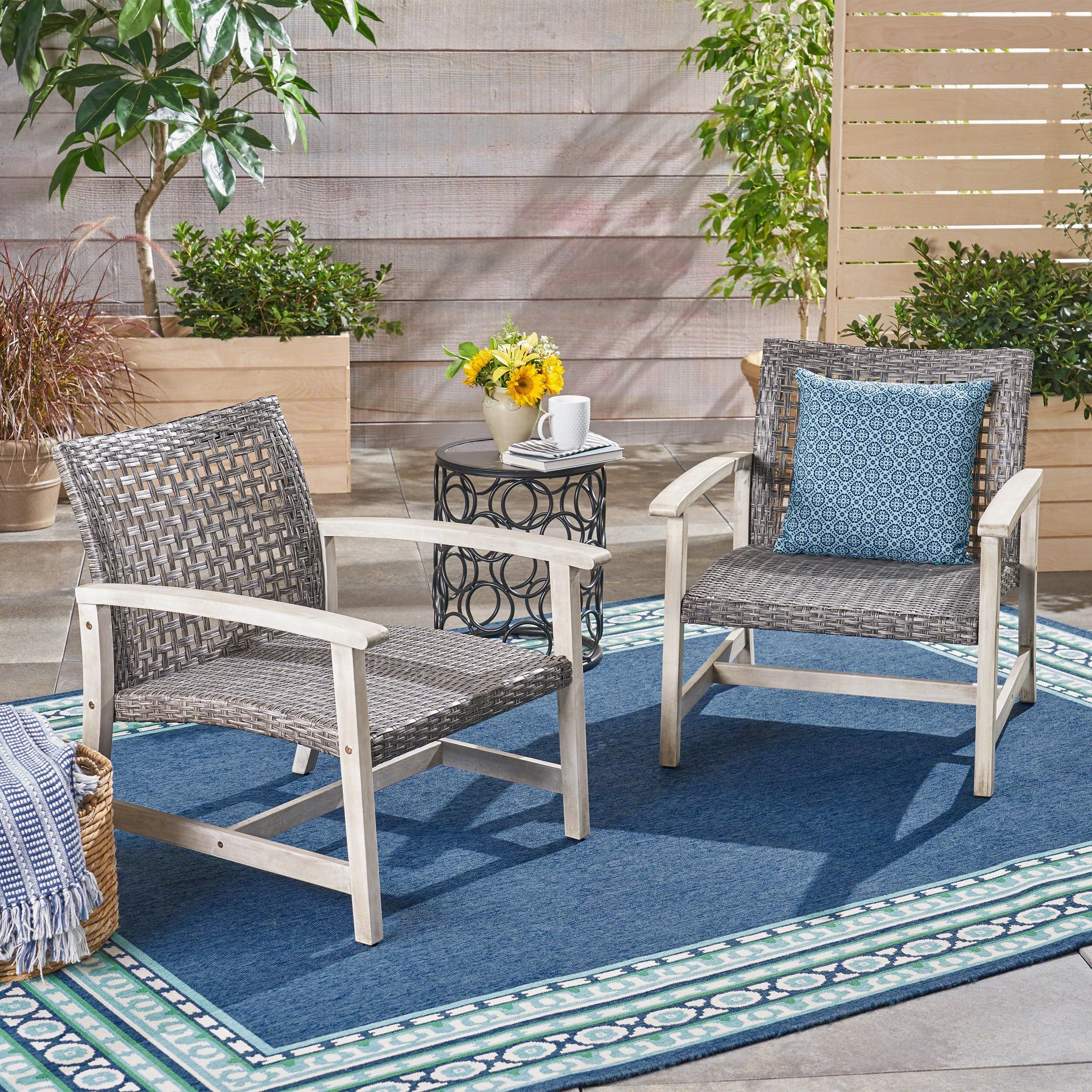 Outdoor Wood and Wicker Club Chairs - NH902503 chandelier, pendant light