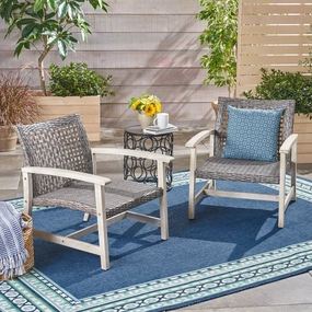 Outdoor Wood and Wicker Club Chairs - NH902503 chandelier, pendant light