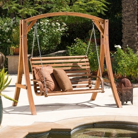 Outdoor Wood Swinging Bench and Base - NH753592 stair tread rug, stair mat