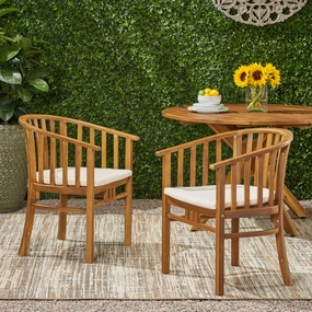 Outdoor Wooden Dining Chairs with Cushions (Set of 2) - NH162903 chandelier, pendant light