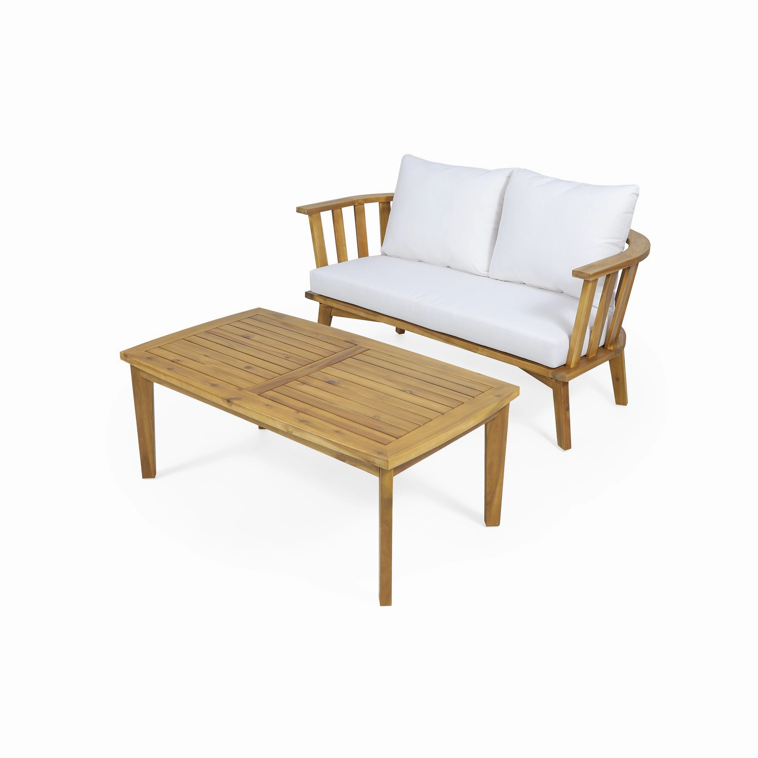 Outdoor Wooden Loveseat and Coffee Table Set - NH471313 clothes rack, garment rack