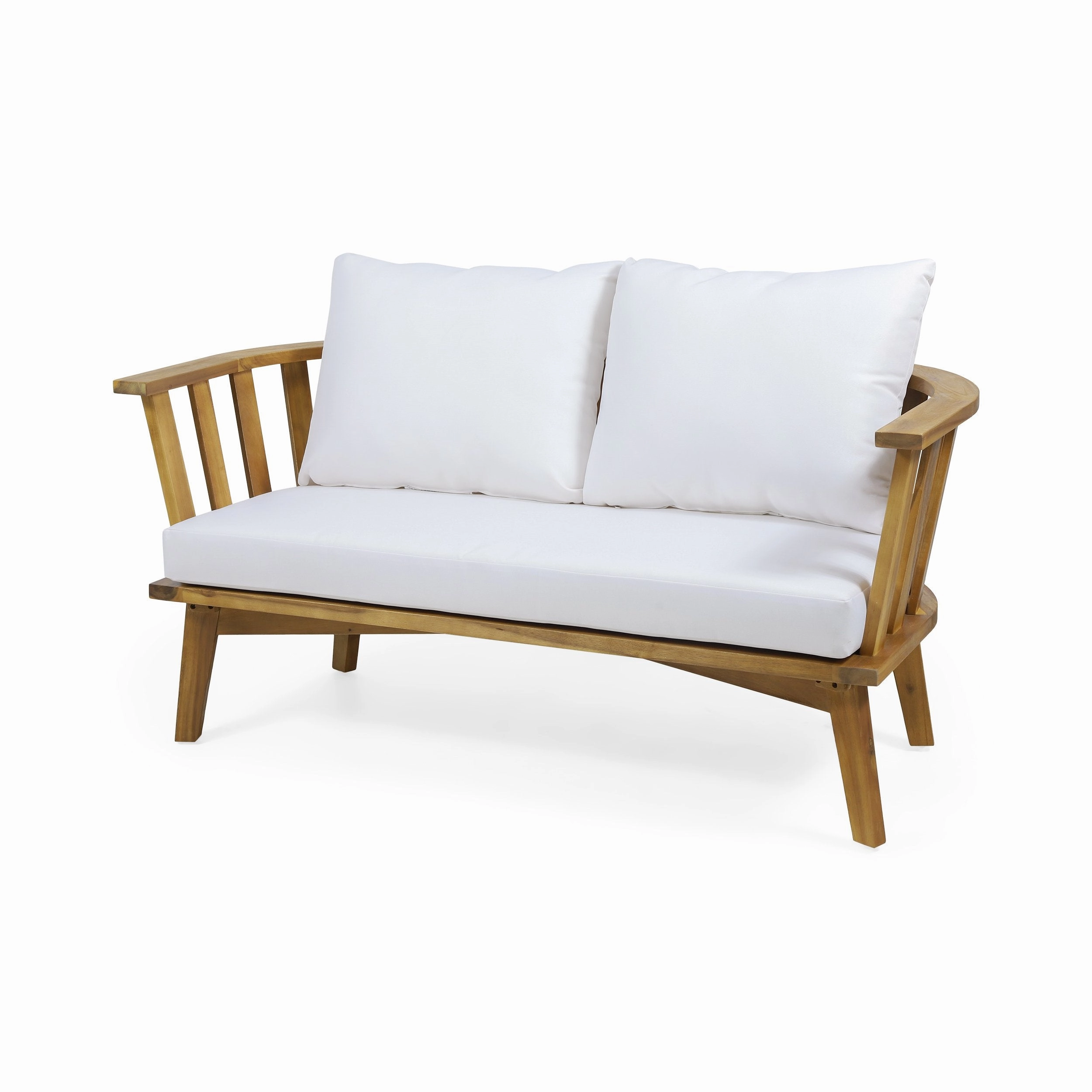 Outdoor Wooden Loveseat with Cushions - NH271313 stair tread rug, stair mat
