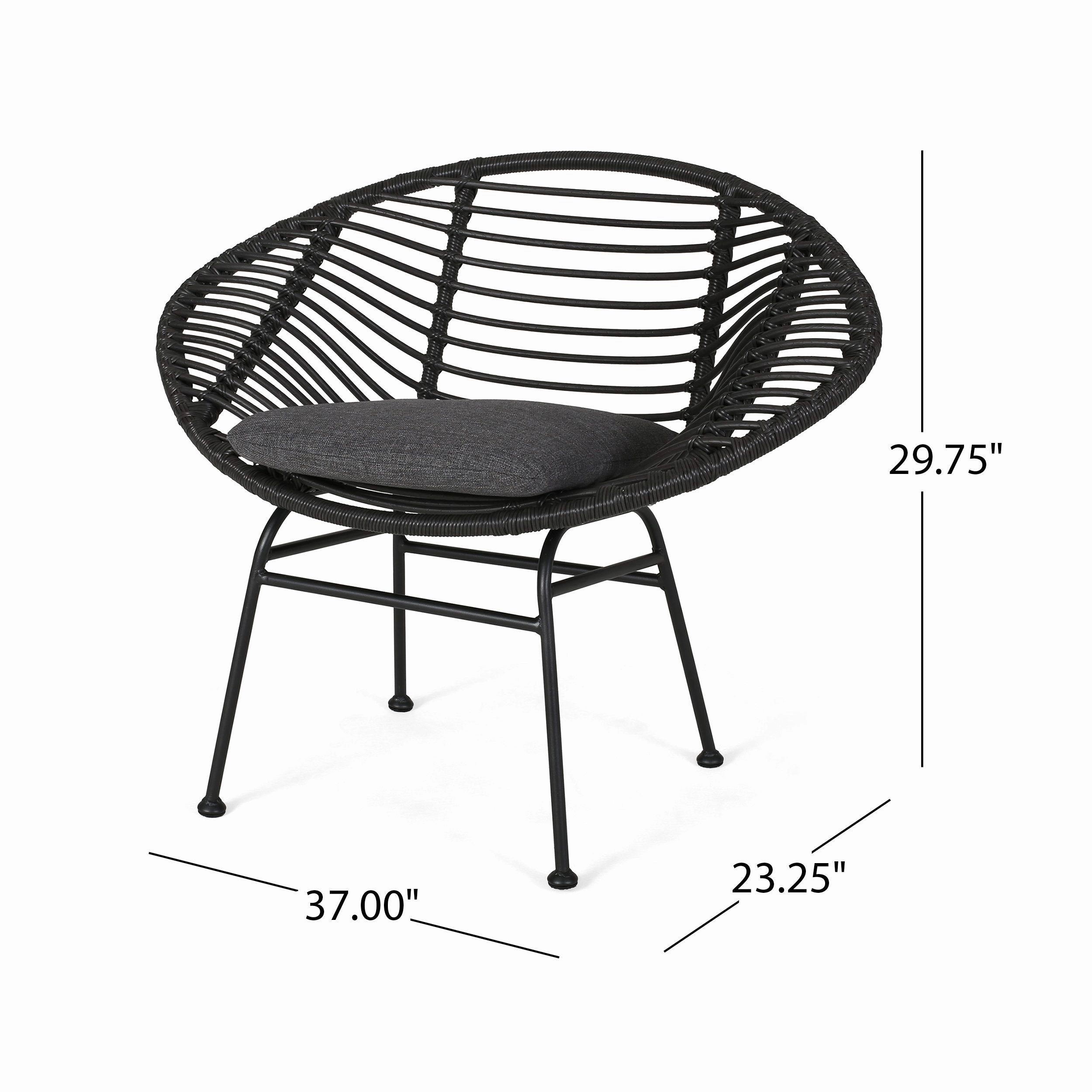 Outdoor Woven Faux Rattan Chairs with Cushions (Set of 2) - NH961903