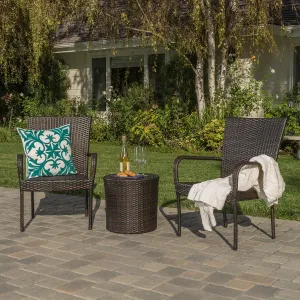 Outdoors Brown Wicker 3 Piece Stacking Chair Chat Set - NH724992 clothes rack, garment rack