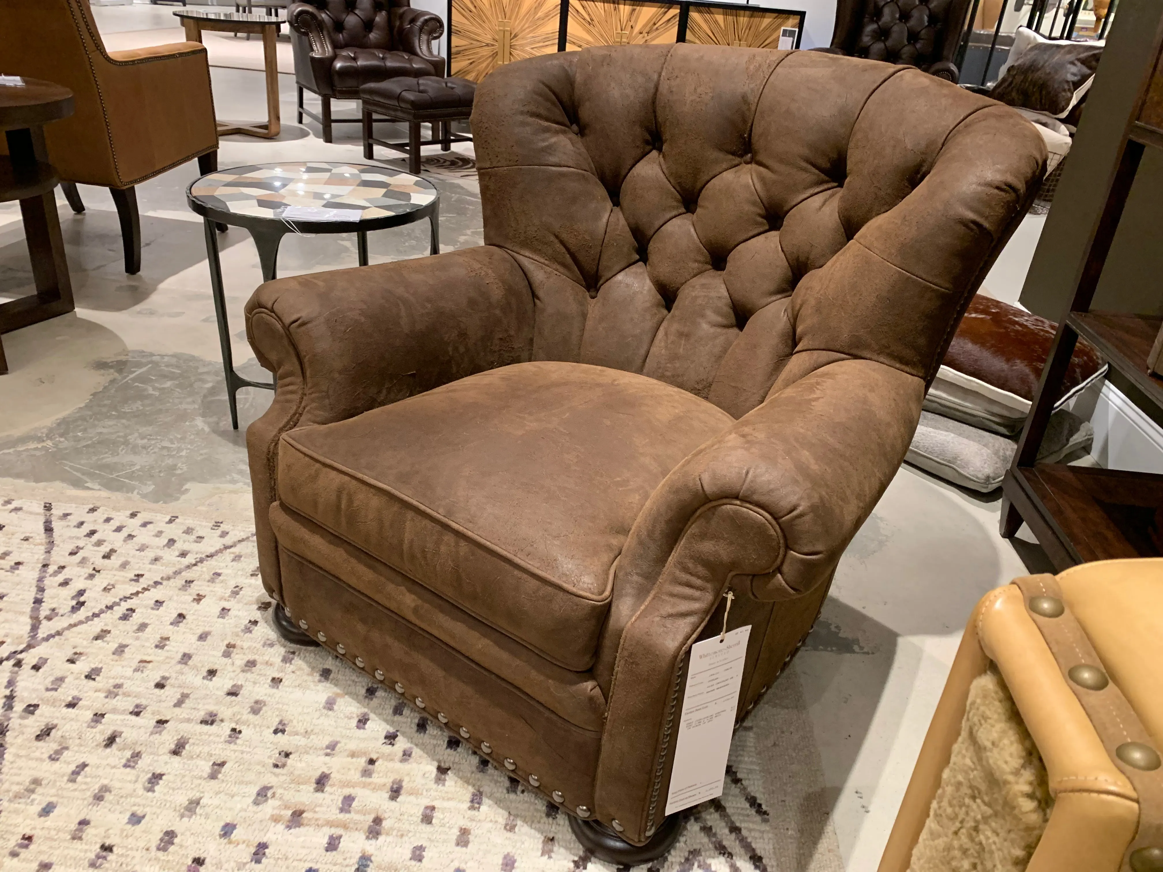 Outlaw Western Leather Tufted Chair