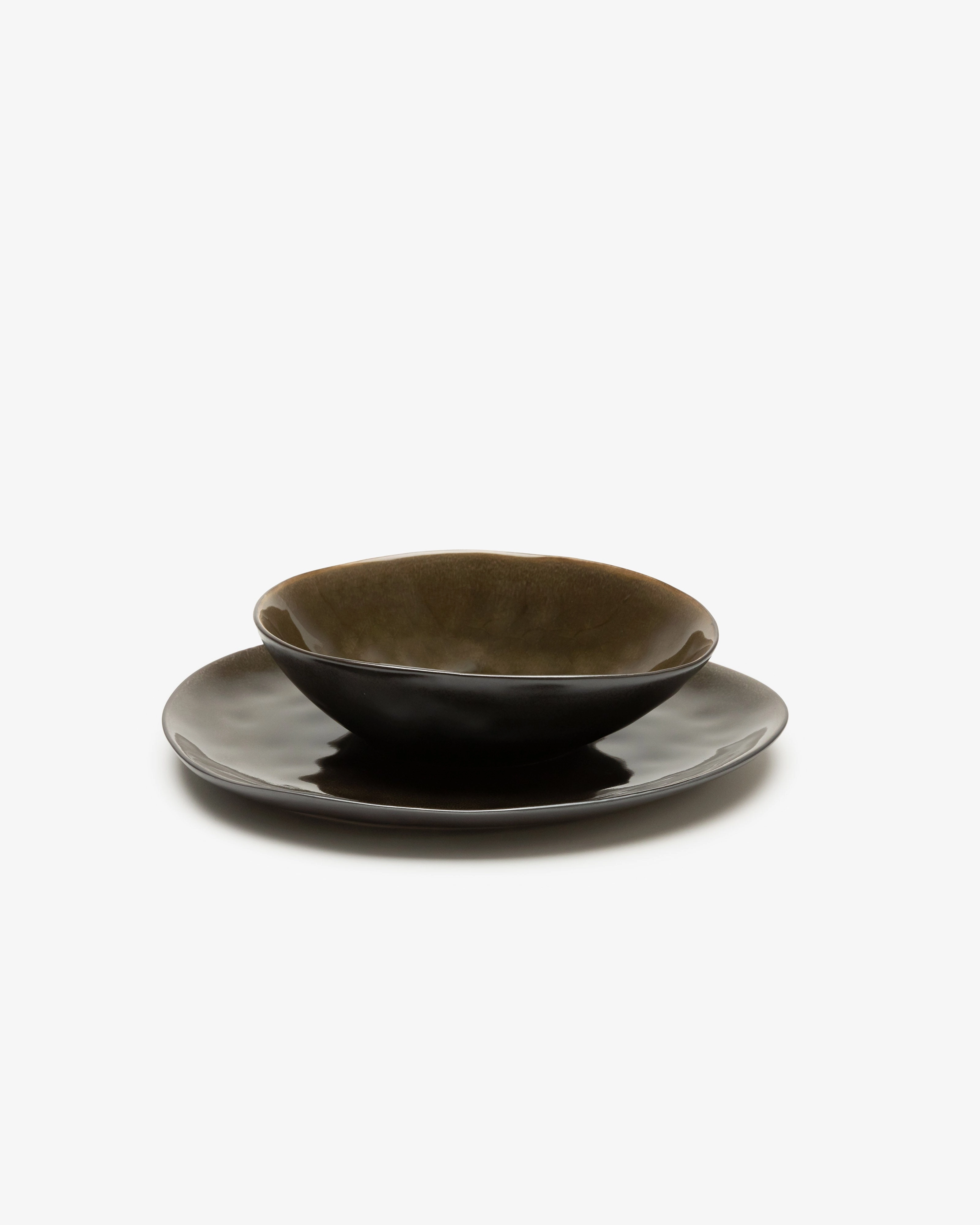 Oval bowl L gray Pure
