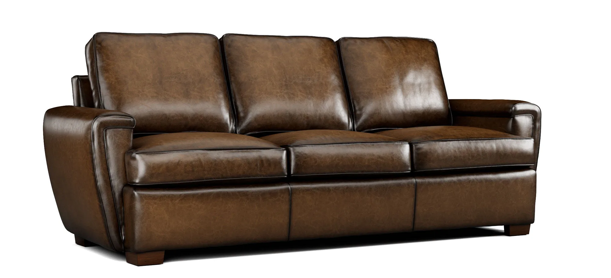 Oxford Leather Sofa - Elegant, Plush, US-Made Comfort
