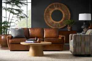 Oxford Leather Sofa - Elegant, Plush, US-Made Comfort vanity mirror, wall mirror