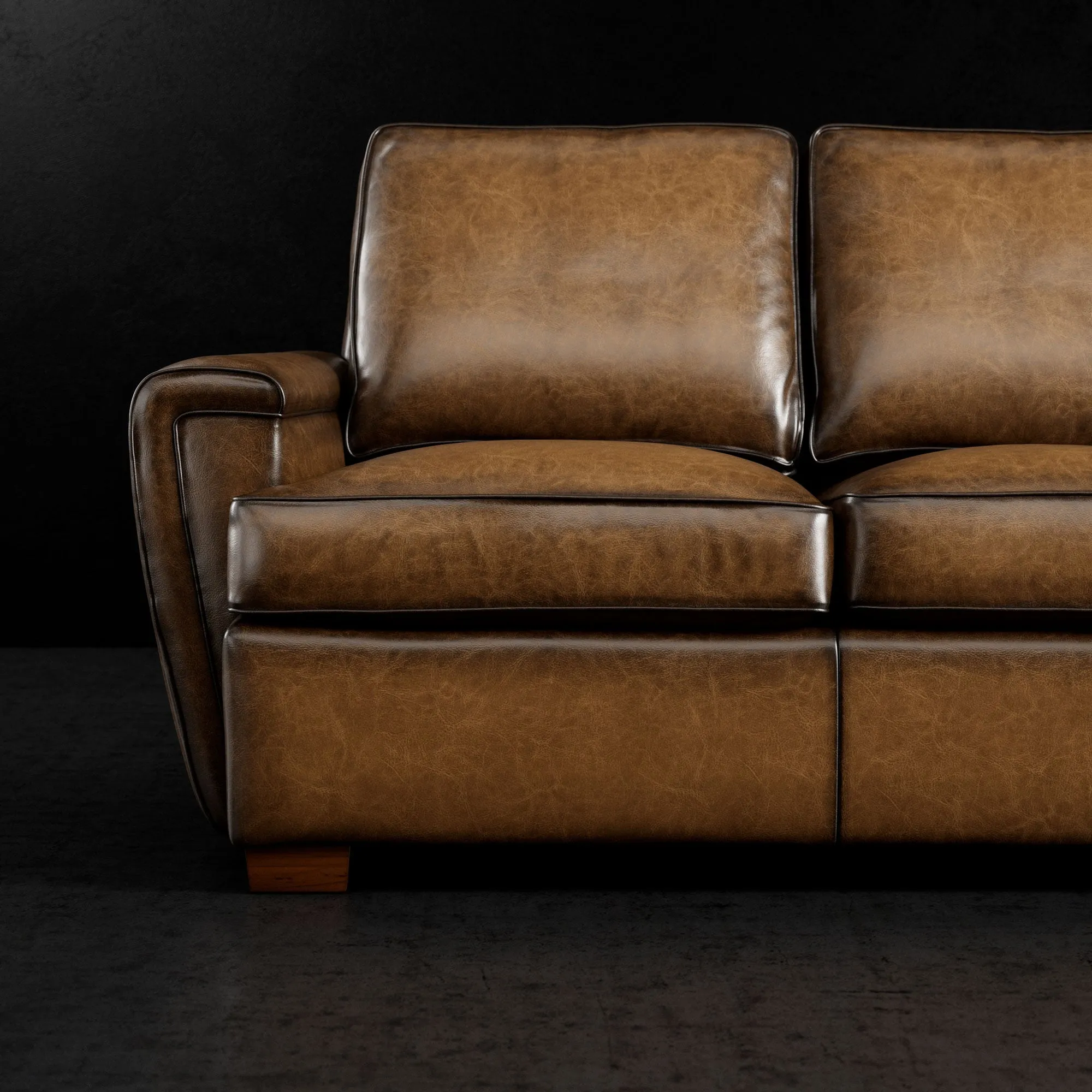 Oxford Leather Sofa - Elegant, Plush, US-Made Comfort