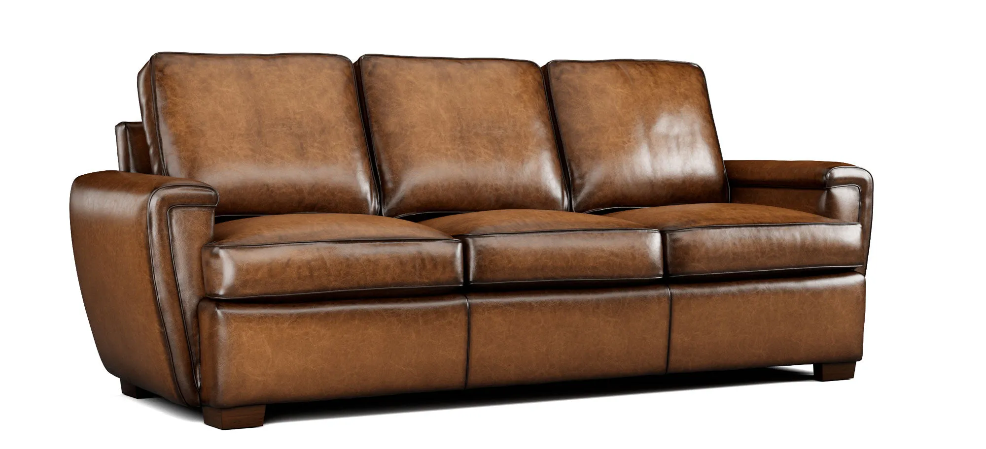 Oxford Leather Sofa - Elegant, Plush, US-Made Comfort