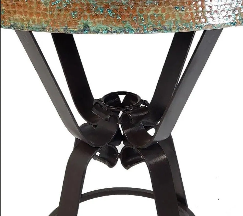 Oxidized Hammered Copper Console Table