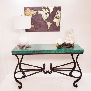 Oxidized Hammered Copper Console Table vanity mirror, wall mirror