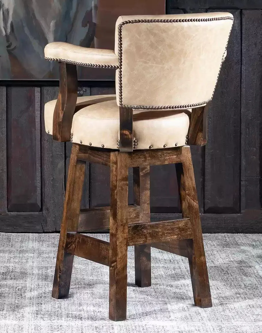Palomino Panache Western Swivel Bar Chair w/ Boot Stitch