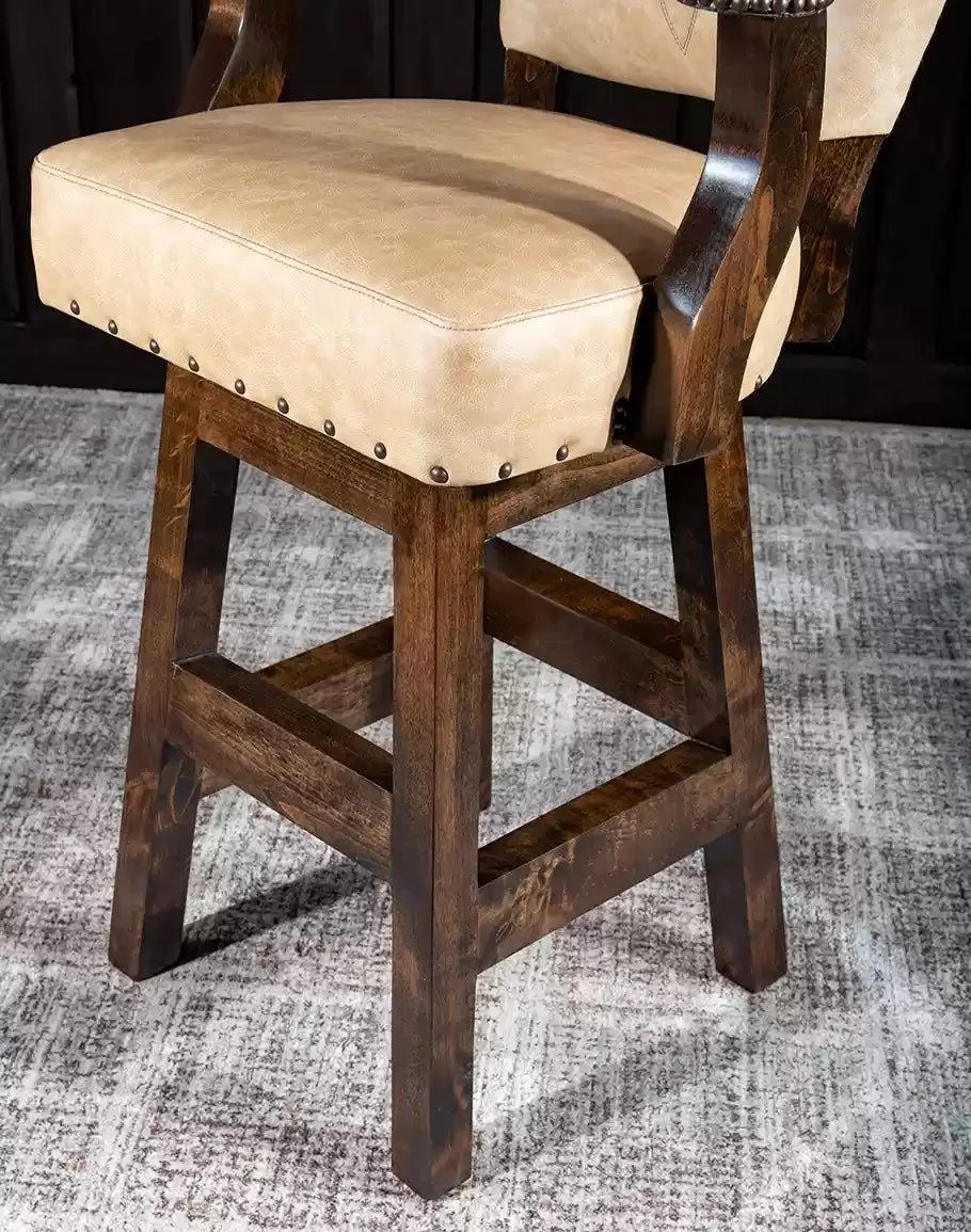 Palomino Panache Western Swivel Bar Chair w/ Boot Stitch