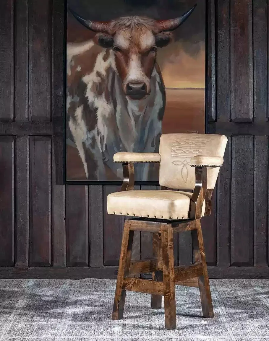 Palomino Panache Western Swivel Bar Chair w/ Boot Stitch