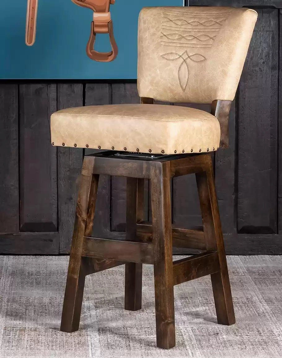 Palomino Panache Western Swivel Bar Chair w/ Boot Stitch