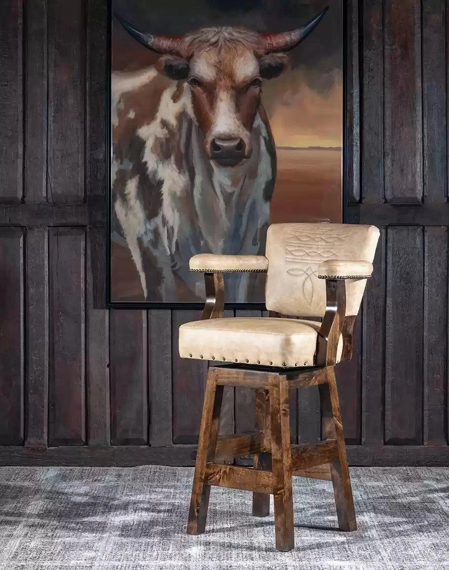 Palomino Panache Western Swivel Bar Chair w/ Boot Stitch