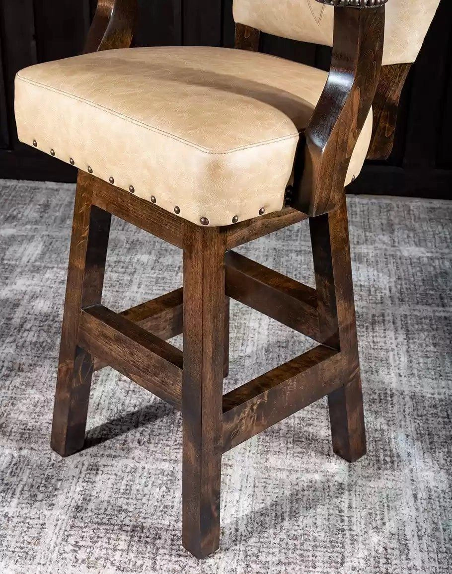 Palomino Panache Western Swivel Bar Chair w/ Boot Stitch