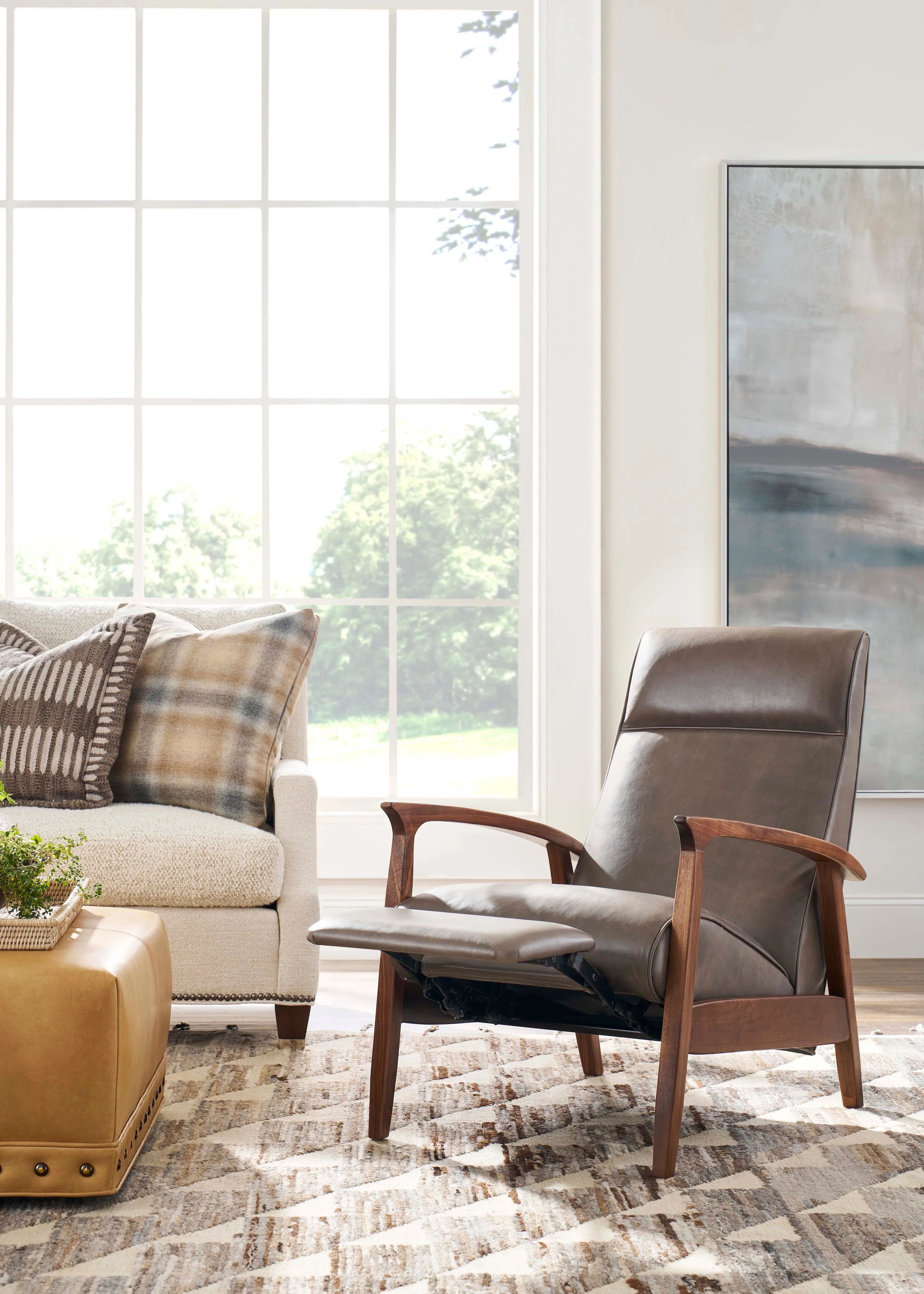 Panhandle Retro Leather Recliner