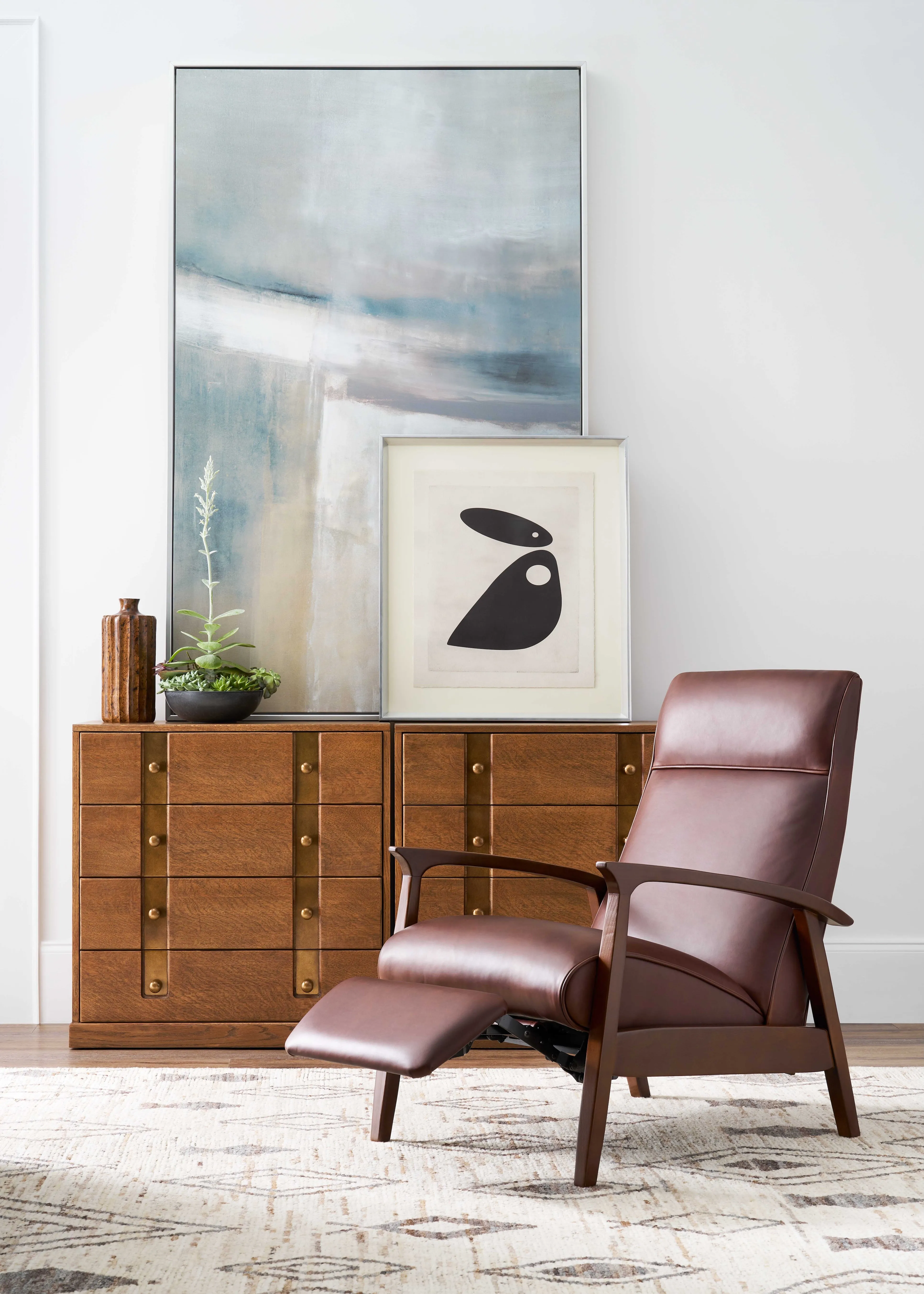 Panhandle Retro Leather Recliner