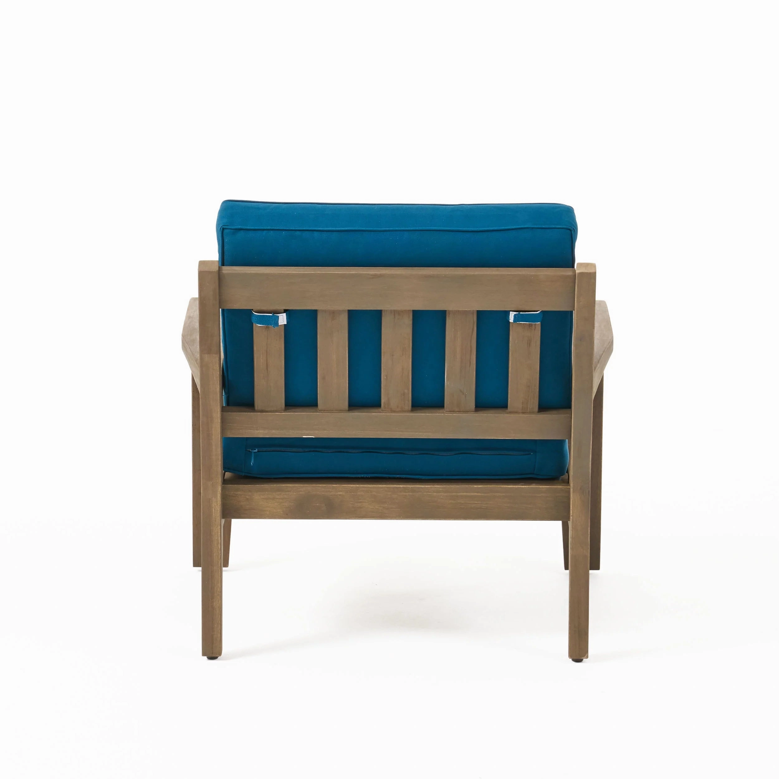 Parma Outdoor Acacia Wood Club Chairs with Cushions (Set of 4)