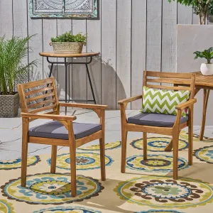 Patio Dining Chairs, Acacia Wood and Outdoor Cushions - NH461703 patio chairs, outdoor seating
