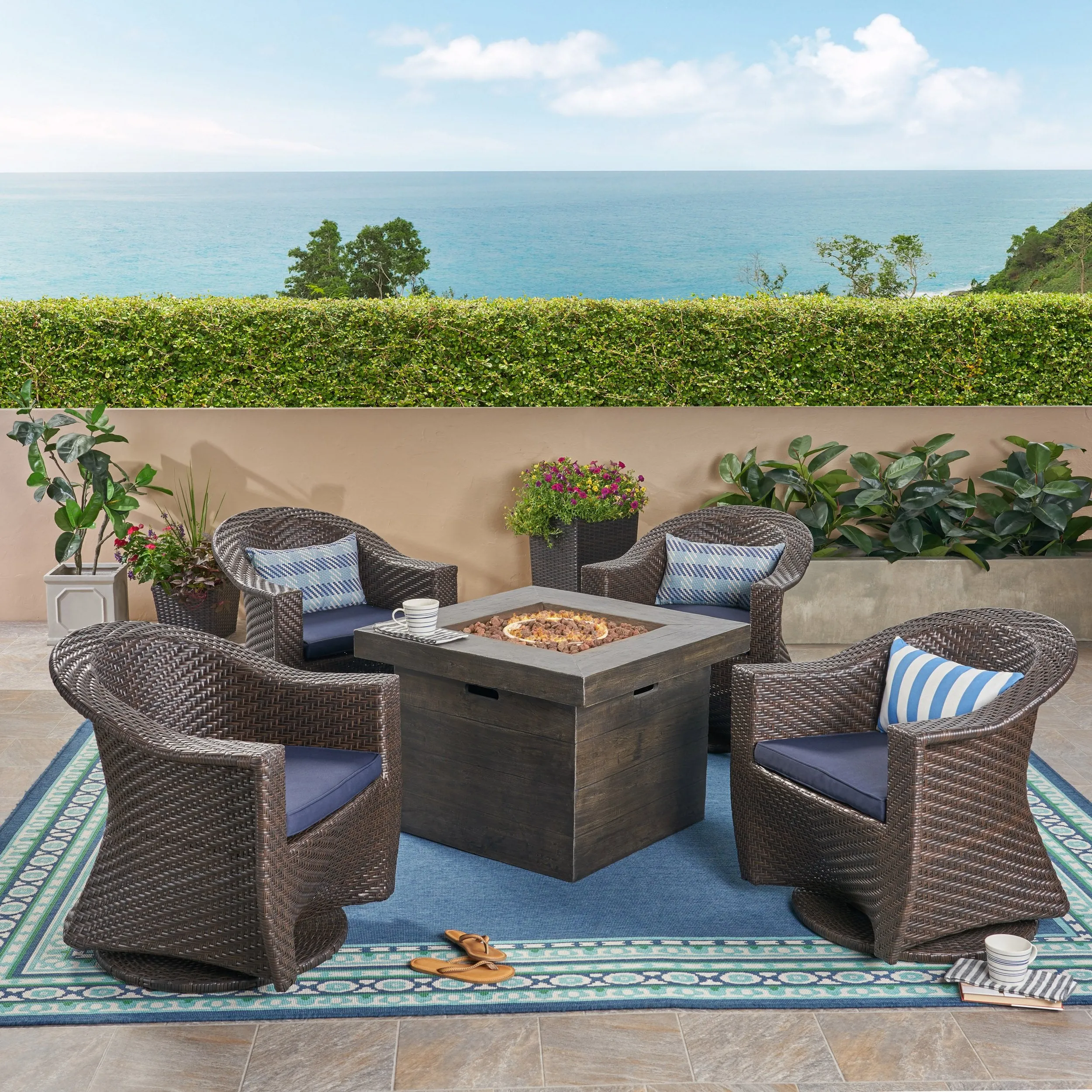 Patio Fire Pit Set - NH752703 patio chairs, outdoor seating