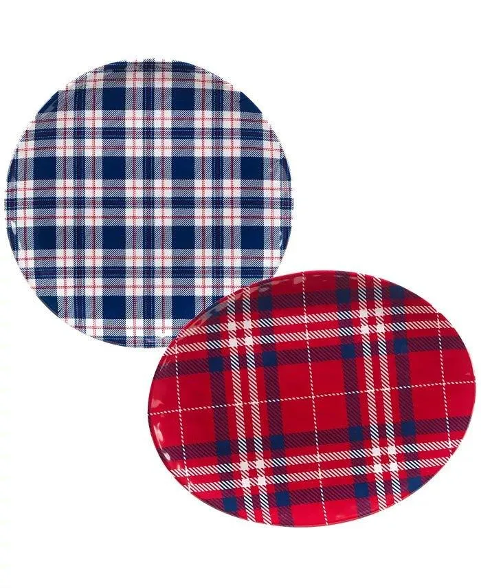 Patriotic Plaid Melamine Dishes