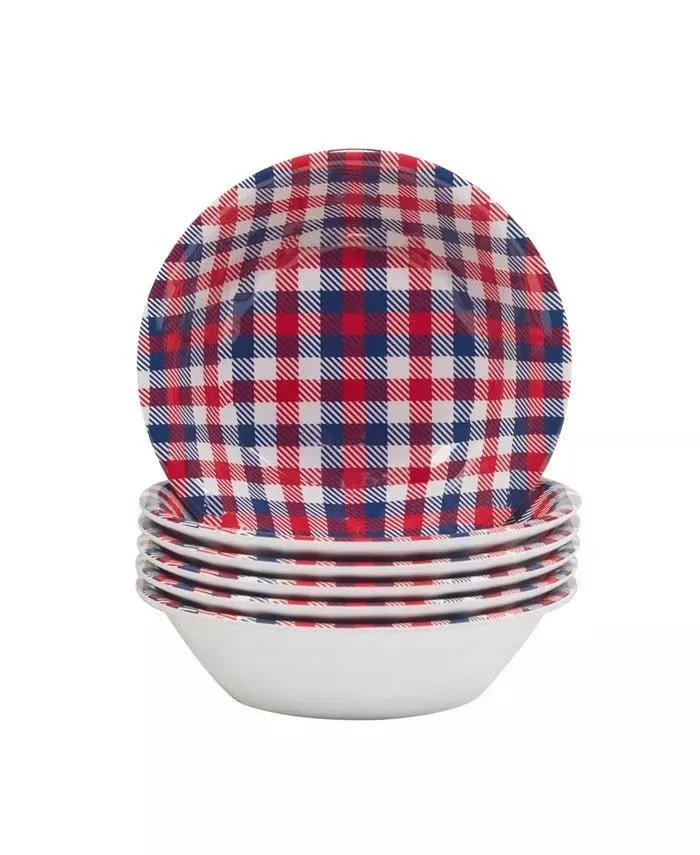 Patriotic Plaid Melamine Dishes