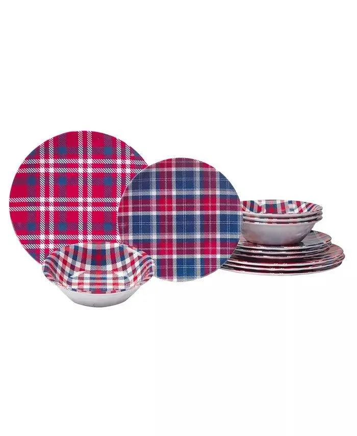 Patriotic Plaid Melamine Dishes toilet seat cover, slow close seat