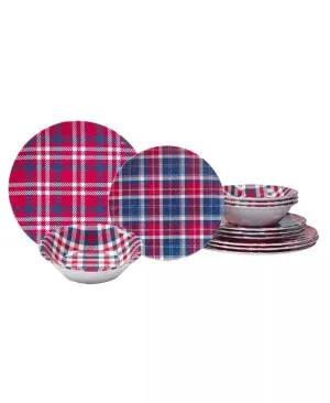 Patriotic Plaid Melamine Dishes toilet seat cover, slow close seat