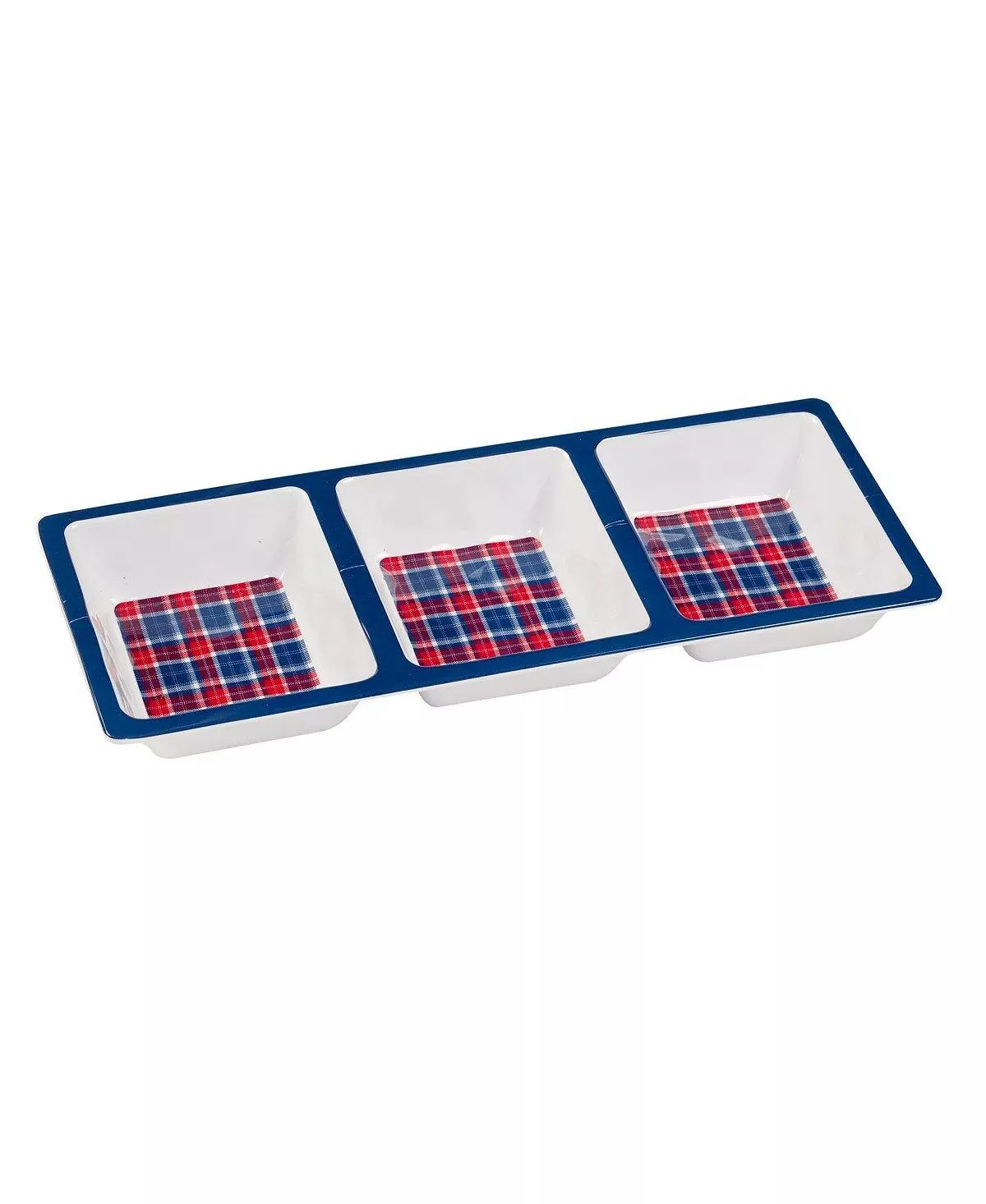 Patriotic Plaid Melamine Dishes