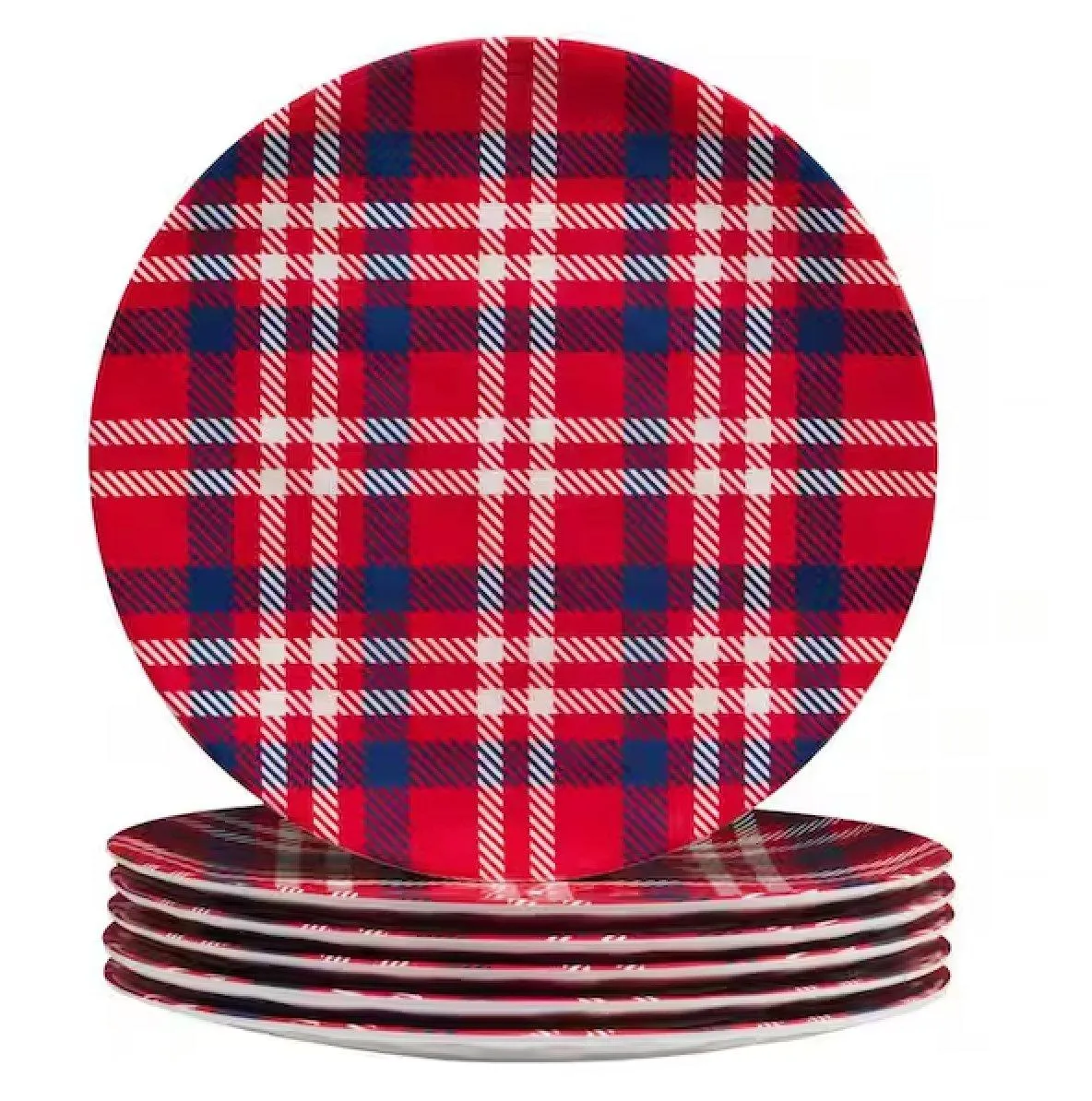 Patriotic Plaid Melamine Dishes