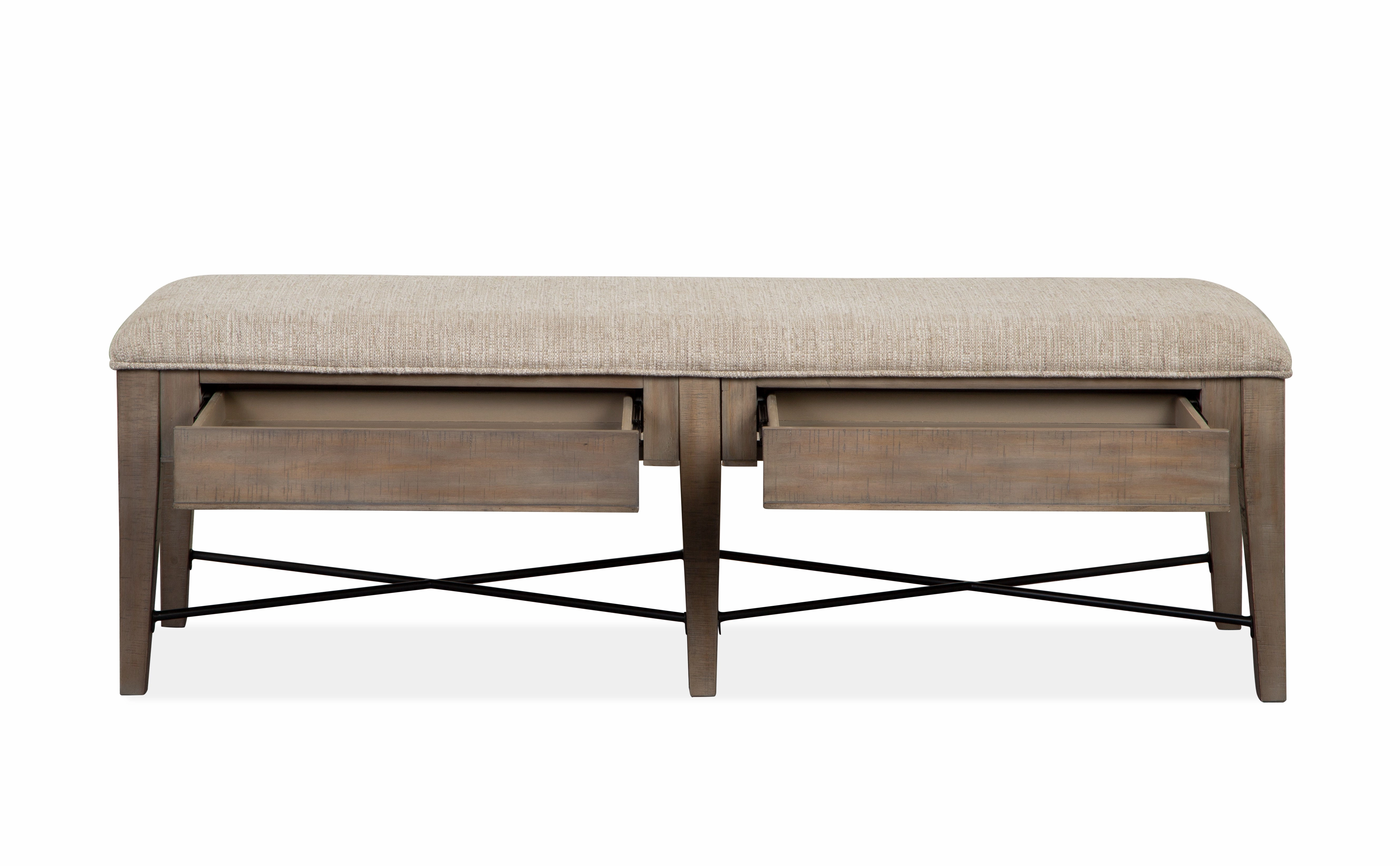Paxton Place Bench With Storage - Greyish Brown