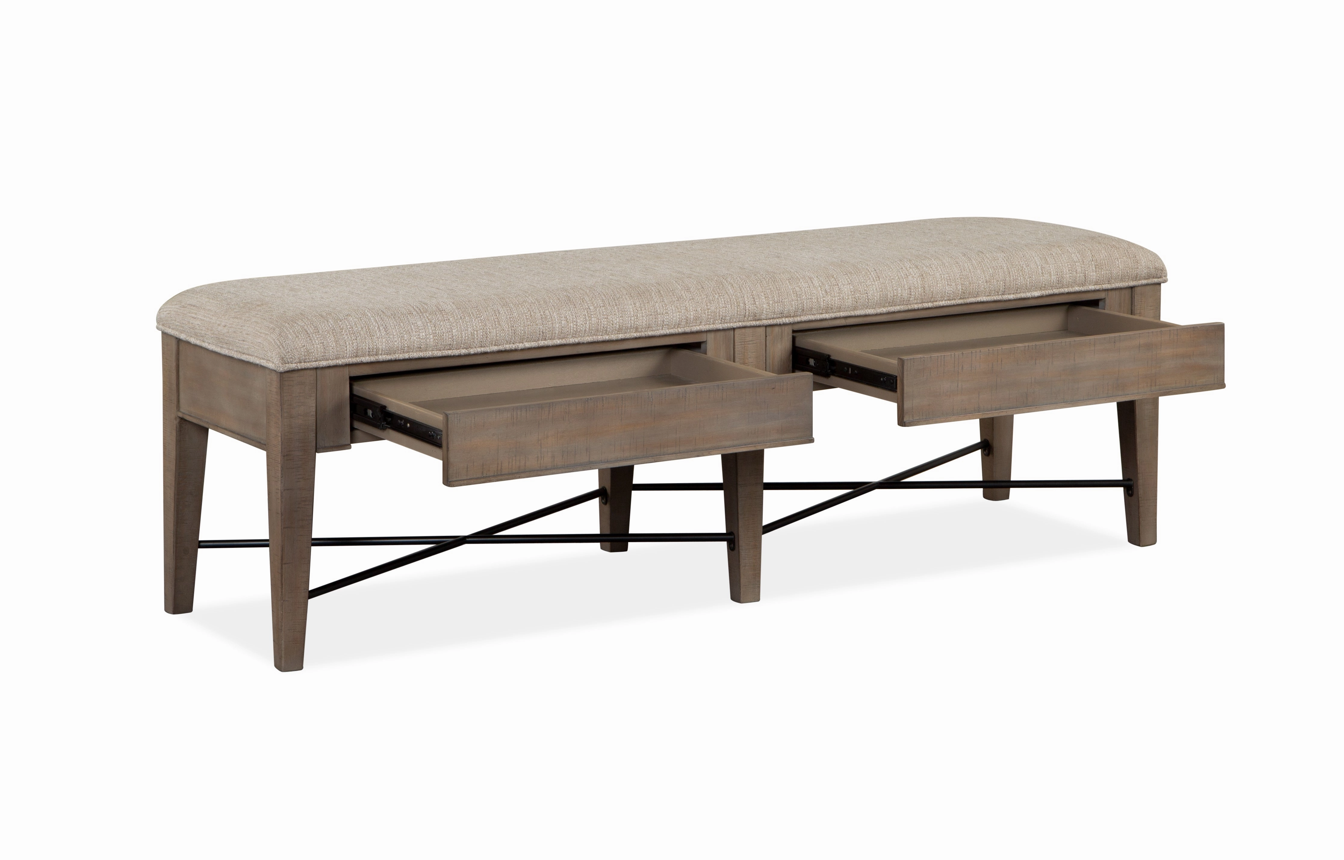 Paxton Place Bench With Storage - Greyish Brown