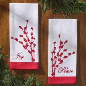 Peace & Joy Embroidered Dish Towels blender, kitchen appliance